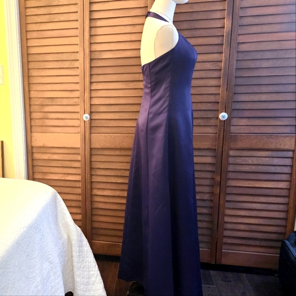 Vintage Y2K, Purple, A-Line, Halter Top, Formal Dress - Picture 3 of 16